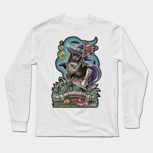 Penguin Magician - Black Outlined Version Long Sleeve T-Shirt